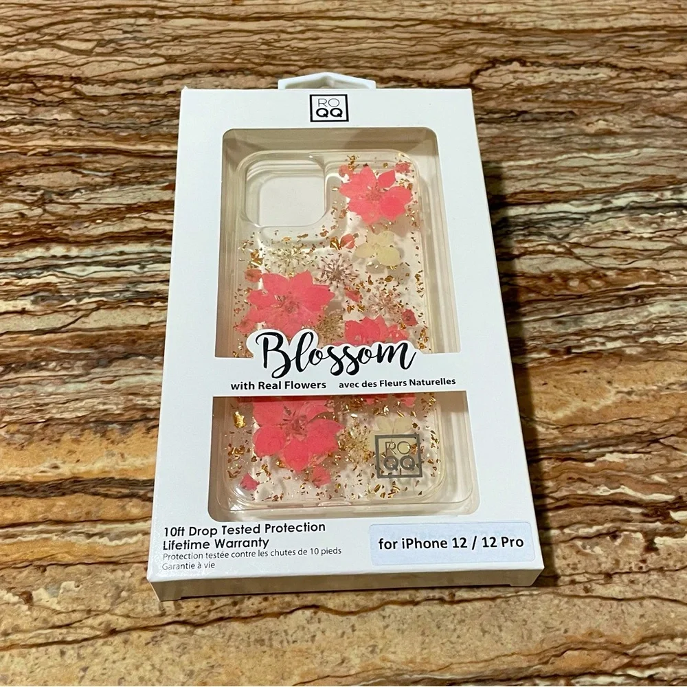 Pink Floral Phonecase Protective Shell Compatible with Apple iPhone 12/12 Pro